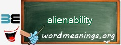 WordMeaning blackboard for alienability